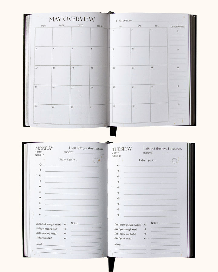 Black 2025 Daily Planner - Wholesale